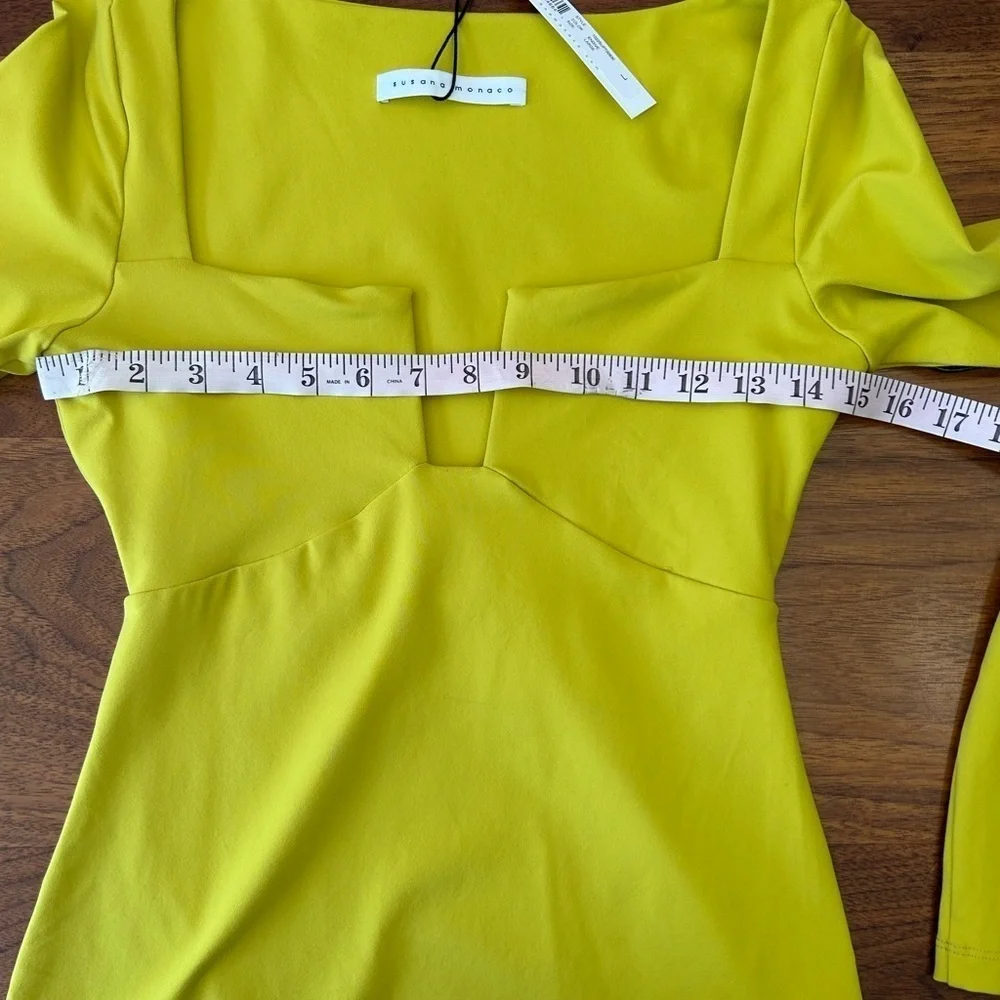 Susana Monaco Square Sweetheart Top Women’s Large Endive Long Sleeve Pullover - Picture 10 of 12